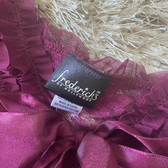 Burgundy Mesh Babydoll - Picture 8 of 11